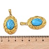 304 Stainless Steel with Synthetic Turquoise Pendants STAS-L309-21B-G-3