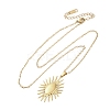 Sunflower 304 Stainless Steel Pendant Necklaces NJEW-M096-08G-2