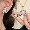 Alloy Rhinestone Pendant Necklace & Stud Earring Sets for Women FS-WGAF6CC-05-1