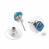 Natural Apatite Ear Studs EJEW-K091-01P-02-3