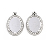 304 Stainless Steel Pendant Cabochon Settings STAS-L303-35P-1