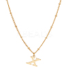1Pc Brass Chain & 304 Stainless Steel Letter Pendant Necklaces NJEW-LP0001-35X-G-1
