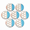 Printed Natural Poplar Wood Pendants WOOD-S045-132-1