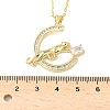 Brass Micro Pave Clear Cubic Zirconia Pendant Necklaces for Women NJEW-S449-01B-G-5