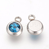 201 Stainless Steel Rhinestone Charms STAS-S068-09-2