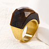 Fashionable 304 Stainless Steel & Natural Tiger Eye Finger Rings FS-WG90577-29-1