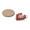 Natural Red Jasper Copper Wire Wrapped Pendants PALLOY-JF02037-04-2