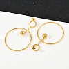 304 Stainless Steel Ring Dangle Stud Earrings X-EJEW-K268-34G-2