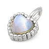 Brass Micro Pave Clear Cubic Zirconia Charms KK-G522-52P-2