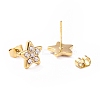 Crystal Rhinestone Star Stud Earrings EJEW-I278-02G-2