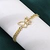 Brass Micro Pave Clear Cubic Zirconia Link Bracelets BJEW-Z082-03G-01-3
