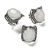 Natural Quartz Crystal Adjustable Rings RJEW-I108-02AS-14-4