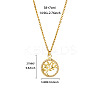 Brass Micro Pave Clear Cubic Zirconia Tree of Life Pendant Necklaces for Women WGFA3A6-01-3