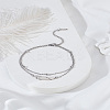 1Pc Feather Stainless Steel Link Chain Double Chain Anklets for Women AJEW-LP0007-82P-3