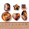 Leopard Print Transparent Acrylic Beads OACR-Z041-20-3