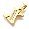 Ion Plating(IP) 304 Stainless Steel Rhinestone Pendants STAS-U035-01G-X-2