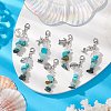 Natural Quartz Crystal & South Africa Jasper Chips Pendant Decoration HJEW-JM02100-01-2