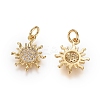 Brass Micro Pave Cubic Zirconia Pendants ZIRC-G166-20G-2