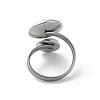 Non-Tarnish 304 Stainless Steel Open Cuff Ring Findings STAS-E124-05H-P-3