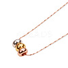 Fashion Simple Real Gold Plated Brass Three Rings Pendant Necklace(Chain Extenders Random Style) JN05A-2