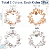 4Pcs 2 Colors Alloy Rhinestone Shoe Decorations FIND-GF0006-59-2