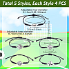 20Pcs 5 Styles Sport Theme Alloy Link Bracelets BJEW-GA0001-20-2