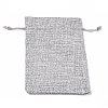 Polyester Imitation Burlap Packing Pouches Drawstring Bags X-ABAG-R004-14x10cm-11-3