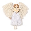 Angel Handmade Woven Macrame Cotton Thread Pendant Decorations HJEW-JM02454-04-1