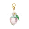 2Pcs Transparent Acrylic Strawberry Pendant Decorations HJEW-JM04318-6