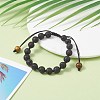 8mm Round Natural Lava Rock Braided Beads Bracelet BJEW-JB07083-02-2