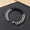 Two-tone 304 Stainless Steel Cuban Link Chain Bracelets for Men FS-WG114D5-05-2