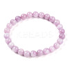 Natural Kunzite Round Beads Stretch Bracelets Women Men BJEW-T022-06A-2