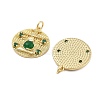 Rack Plating Brass Green Cubic Zirconia Pendants KK-Q006-34G-2