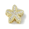 Rack Plating Brass Micro Pave Clear Cubic Zirconia Beads KK-A220-11A-G-1