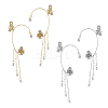 2 Pairs 2 Colors Crystal Rhinestone Butterfly Cuff Earrings EJEW-HY0001-01-1