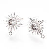 Brass Micro Clear Cubic Zirconia Stud Earring Findings KK-WH0065-18S-3