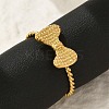 Bowknot 304 Stainless Steel Open Cuff Rings for Women LS-RJEW-G338-08G-1