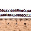 AB Color Plated Transparent Glass Beads Strands GLAA-G127-01S-2