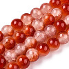 Crackle Baking Paint Imitation Jade Glass Beads Strands DGLA-YW0001-17J-1