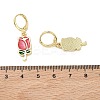 Valentine's Day Brass Enamel Hoop Earrings for Women EJEW-G464-01G-02-5