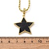 Brass Enamel Star Pendant Necklaces for Women NJEW-K381-09G-01-5