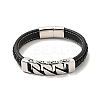 304 Stainless Steel Curb Chains Link Bracelet with Magnetic Clasp BJEW-C021-24P-1