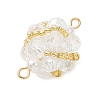 Glass Beaded Round Sphere Links PALLOY-MZ00874-07-4