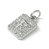 Rack Plating Brass Micro Pave Clear Cubic Zirconia Charms KK-G501-01R-P-2