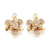 Brass Micro Pave Clear Cubic Zirconia Pendants KK-T077-30G-1