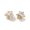 Rack Plating Brass Micro Pave Clear Cubic Zirconia Pendants KK-A224-09G-2