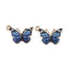 Light Gold Alloy Enamel Pendants ENAM-G210-02LG-07-2