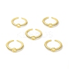 Clear Cubic Zirconia Initial Letter Open Cuff Ring RJEW-H120-09G-O-4