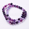 Round Dyed Natural Striped Agate/Banded Agate Beads Strands X-G-G582-8mm-05-2
