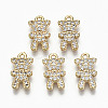 Brass Micro Pave Clear Cubic Zirconia Charms RJEW-T063-65G-NF-1